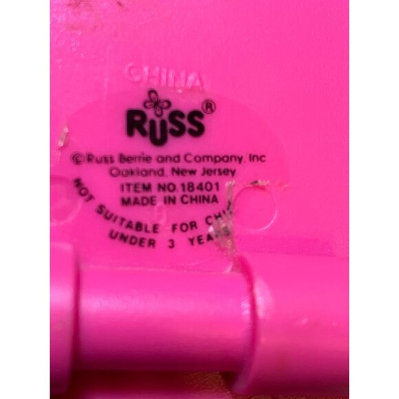 Russ Troll Doll On Skateboard With Pink Hair & Patterned Shirt - Picture 2 of 10